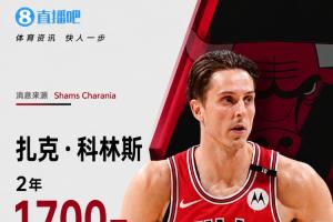 上赛季只打10场!Shams:扎克·科林斯2年1700万提前续约公牛